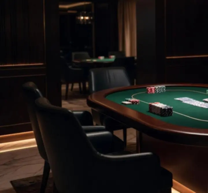 Kameralna sala VIP z profesjonalnym stołem pokerowym w Xia