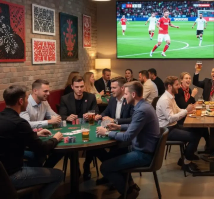 Atmosfera w Xia podczas imprezy z pokerem i transmisją sportową